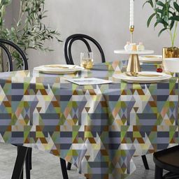 Aura Green Geometric Printed 6-Seater Table Cover-16