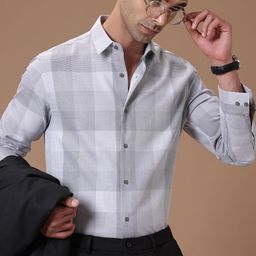 The Collection Men India Slim Fit Checked Spread Collar Cotton Casual Shirt-image-21