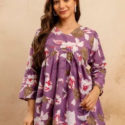 Mialo fashion Floral Printed V-Neck Kurti-picture-33