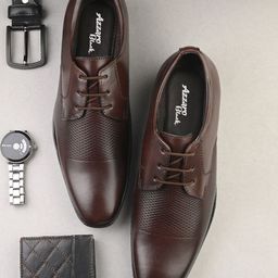 Azzaro Black Men Genuine Leather Formal Derby Shoes-image-42