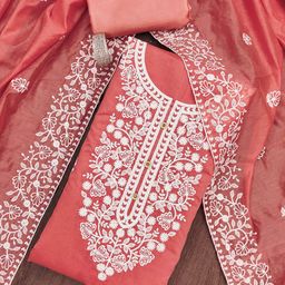 SAINOOR Embroidered Semi-Stitched Dress Material-picture-11