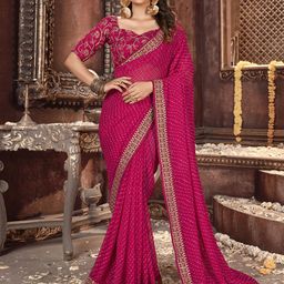 Mitera Ethnic Motifs Embroidered Pure Georgette Saree-picture-39