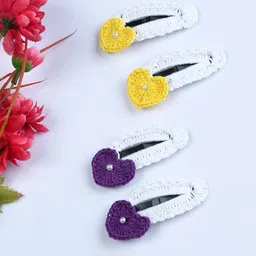 FUNKRAFTS Girls Set of 4 Embellished Tic Tac Hair Clip-80