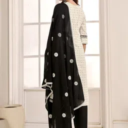Anouk Women Ethnic Motifs Regular Thread Work Kurta with Palazzos & With Dupatta image 5