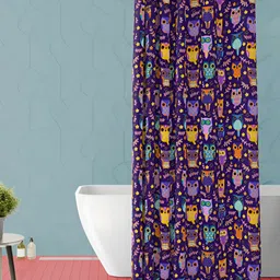 ArtzFolio Violet & Yellow Graphic Printed Waterproof Shower Curtain-image-94