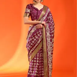 Anouk Rustic Ethnic Motifs Zari Silk Blend Sungudi Saree-49