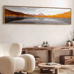 art street Scenic Mountain Mirror View In The Lake Canvas Art Print-picture-42