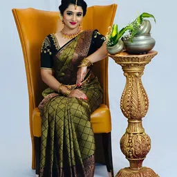 CANIZZARO Geometric Woven Design Zari Banarasi Saree-picture-11