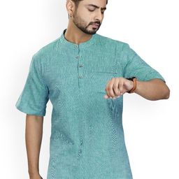 Authentics Men Checked Thread Work Kurta-10