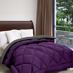 Doristyle Purple & Grey Microfiber Heavy Winter Single Bed Quilted Comforter-picture-33