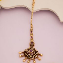 Kushal's Fashion Jewellery Gold-Plated Maang Tikka Head Jewellery-image-59