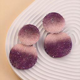 SOHI Glacier Circular Amethyst Drop Earrings-30
