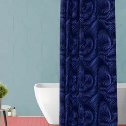 ArtzFolio Blue Geometric Printed Waterproof Shower Curtain-image-10