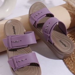 JUMPLITE Textured Regular Flatform Heels-21