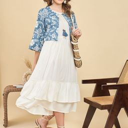 ZUMMER Women Ruffled Fit & Flare Midi Dress-image-19