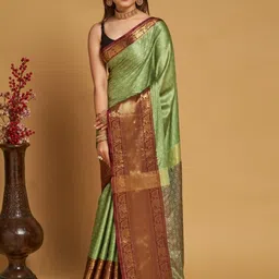 RUNAYA NX Woven Design Zari Silk Cotton Mysore Silk Saree-image-14