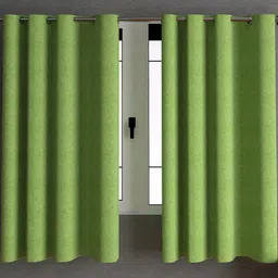 Lunar Days Unisex Set Of 2 Green Ripple Fold Regular Window Curtain-image-59
