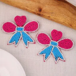 VIRAASI Artificial Beaded Contemporary Shaped Drop Earrings-23