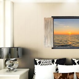 INDIAN ROYALS Blue & Orange Seascape Printed Self-Adhesive & Durable Wall Sticker-image-50