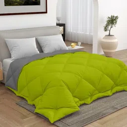 CHICERY Green & Grey Microfiber AC Room Single Bed Comforter-image-76