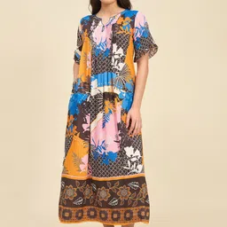 The Kaftan Company Women Printed Maxi Nightdress-image-70