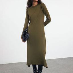 Trendyol Women Solid Bell Sleeve Midi Dress-image-5