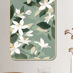 SAF Green & White Floral & Botanical Wooden Wall Art-image-64