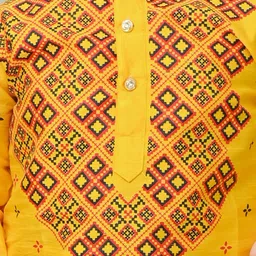 NFC CREATION Boys Printed Regular Dupion Silk Kurta with Pyjamas image 2