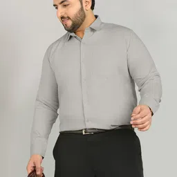 Style Quotient Plus Size Spread Collar Classic Cotton Shirt-image-63