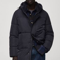 MANGO MAN Water Resistant Hooded Longline Puffer Jacket-image-46