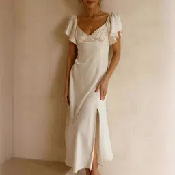 Routes by All About You Flared Sleeve Satin A-Line Maxi Dress-image-53