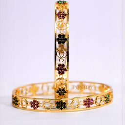 POSHIFY Set Of 2 Gold Plated Brass Bangles-image-85