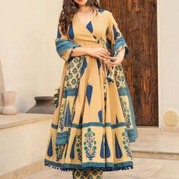 Wedani Women Paisley Printed Anarkali Kurta with Palazzos & Dupatta-image-41