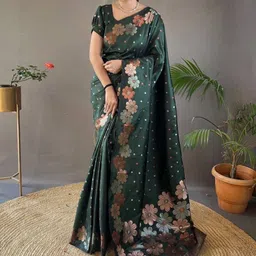 S.K.C Woven Design Zari Silk Banarasi Saree-41