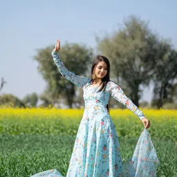 Femvy Women Floral Printed Anarkali Kurta-27