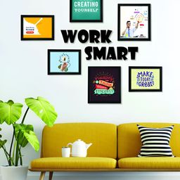 RANDOM Black & White 5 to 7 Pieces MDF Wall Photo Frames-image-79