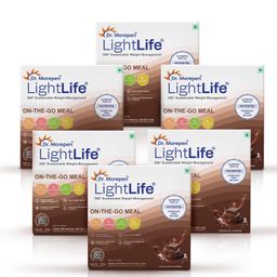 Dr. Morepen Set Of 6 LightLife On-The-Go Meal - Chocolate - 5 Sachets Each-25