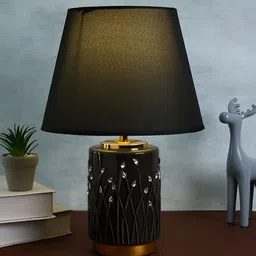 TAYHAA Black Ceramic Contemporary Frustum Shaped Table Lamp-image-21