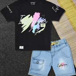 WORTON FASHION Printed Pure Cotton T-shirt & Shorts-picture-9