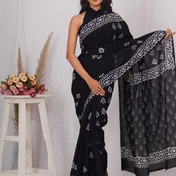 Dastkar Block Print Pure Cotton Sarees-picture-45