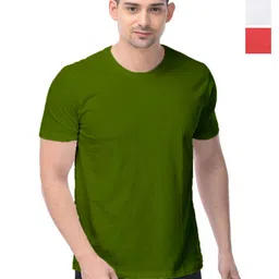COLOR CAPITAL Unisex Pack Of 3 Solid Round Neck Cotton T-shirts-image-88