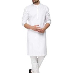 Men Solid Straight Kurta (White)-image-25