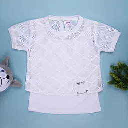 V-Mart Girls Textured Cotton A-Line Top-image-24