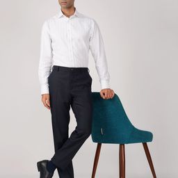 FASHION FORMAL Men Classic Fit Spread Collar Vertical Striped Cotton Formal Shirt-image-89