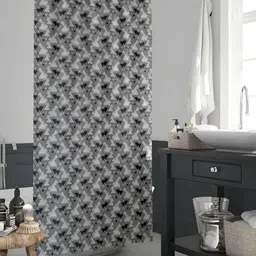 ArtzFolio Black & Grey Geometric Printed Waterproof Shower Curtain-18