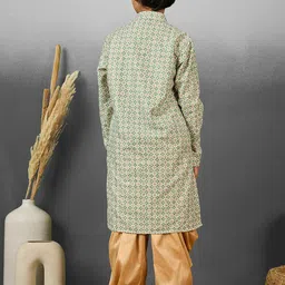 YK Boys Ethnic Motifs Regular Sequinned Kurta with Dhoti Pant image 5