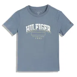 Tommy Hilfiger Boys Typography Printed Round Neck Cotton T-shirt-picture-36