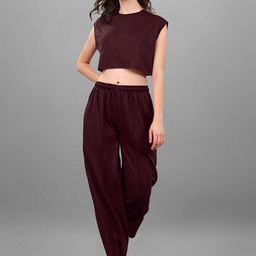 SXV STYLE Boat Neck Crop Top With Trouser-image-43