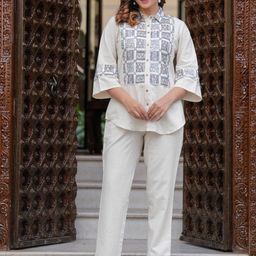 AUTUMN LANE Embroidered Pure Cotton Shirt With Trouser Co-Ords-image-102