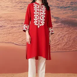 Lakshita Women Embroidered Straight Kurti-picture-11